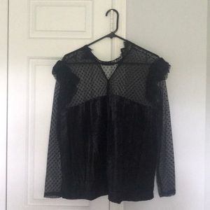 Black Lace Illusion Top